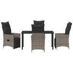 vidaXL Ensemble de salle à manger pour jardin 5 Pièces Gris Poly rotin