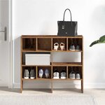 vidaXL Étagères à chaussures empilables 2 Pièces vieux bois 89 5x30x40 cm