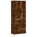 vidaXL Buffet haut Chêne fumé 69 5x34x180 cm Bois d'ingénierie