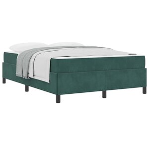 vidaXL Cadre de lit avec matelas Vert foncé 160 x 200 cm tissu