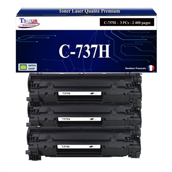 T3AZUR -3x Toners compatibles avec Canon 737 (9435B002) pour Canon MF229dw  MF231  MF232w  MF237w  MF244dw  MF247dw  MF249dw