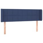 vidaXL Tête de lit avec oreilles Bleu 147x16x78/88 cm Tissu