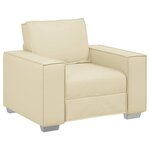 vidaXL Fauteuil Sofa 59 cm avec coussin Crème Faux cuir