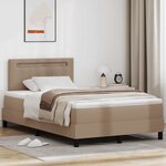 vidaXL Cadre de lit avec matelas Cappuccino 120 x 200 cm Faux cuir