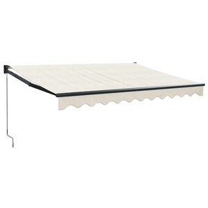 vidaXL Auvent rétractable crème 3x2 5 m tissu et aluminium