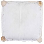 vidaXL Tabouret de bar Cuir de chèvre véritable et bois de teck massif