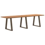 vidaXL Table à manger avec bord naturel 280x80x74 cm bois massif chêne