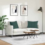 vidaXL Coussins de canapé 2 Pièces Vert foncé 70 x 50 cm