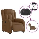 vidaXL Fauteuil inclinable électrique Marron Tissu