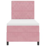 vidaXL Lit à ressort LED avec matelas Rose 90 x 190 cm Velours