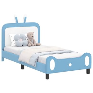 vidaXL Cadre de lit pour enfants avec tête de lit Bleu 80 x 200 cm PU