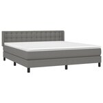 vidaXL Sommier à lattes de lit avec matelas Gris foncé 160x200cm Tissu