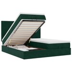 vidaXL Cadre de lit ottoman avec matelas vert foncé 200x200 cm velours