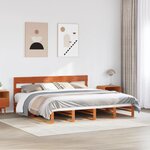 vidaXL Cadre de lit sans matelas cire marron 180x200cm bois pin massif