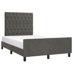 vidaXL Cadre de lit sans matelas gris foncé 120x200 cm velours