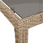 vidaXL Table de jardin pour repas Beige 190 x 90 x 75 cm Poly rotin
