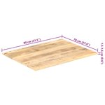 vidaXL Dessus de table Bois de manguier solide 15-16 mm 80x70 cm