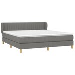 vidaXL Sommier à lattes de lit avec matelas Gris foncé 180x200cm Tissu