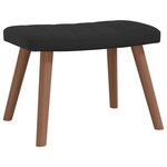 vidaXL Chaise de relaxation avec repose-pied Noir Velours