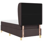 Lit Box Spring avec Matelas Marron Foncé 80x200 cm Tissu