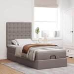 vidaXL Lit ottoman avec matelas taupe 100x200 cm tissu