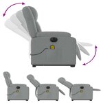 vidaXL Fauteuil inclinable de massage électrique Gris clair Tissu