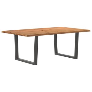 vidaXL Table à manger et bord naturel bois massif chêne
