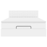 VidaXL Cadre de lit ottoman avec matelas blanc 140x200 cm similicuir