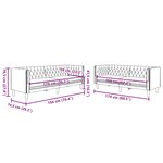 vidaXL Ensemble de canapé Chesterfield 2 Pièces gris similicuir