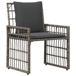 vidaXL Ensemble de meubles d'extérieur 5 Pièces Noir et Gris foncé