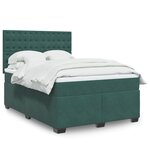 vidaXL Sommier à lattes de lit et matelas Vert foncé 140x200cm Velours
