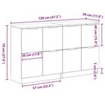 vidaXL Bahut Chêne noir 180 x 30 x 70 cm Bois d'ingénierie
