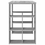 vidaXL Bureau avec étagère Gris 90 x 50 x 75 cm Bois d'ingénierie