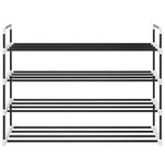 vidaXL Range-chaussures avec 4 étagères Métal et plastique noir