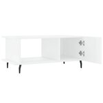 vidaXL Table basse Blanc brillant 90x50x40 cm Bois d'ingénierie