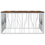 vidaXL Table basse argenté acier inoxydable/bois massif récupération