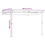vidaXL Gazebo mural Anthracite 3 x 3 m Acier
