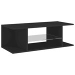 vidaXL Meuble TV avec lumières LED Noir 90x39x30 cm