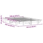 vidaXL Cadre de lit sans matelas blanc 120x200 cm bois de pin massif