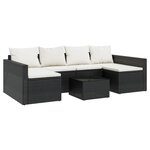 vidaXL Salon de jardin 2 Pièces avec coussins Noir Résine tressée