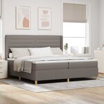 vidaXL Lit à ressorts avec matelas Taupe 140 x 200 cm tissu