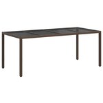 vidaXL Table de jardin pour repas Marron 190 x 90 x 75 cm Poly rotin