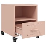 vidaXL Tables de chevet 2 Pièces rose 36x39x43 5 cm acier