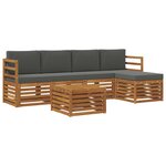 vidaXL Ensemble de canapés d'extérieur 6 pc Naturel et Anthracite