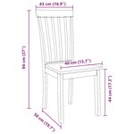 vidaXL Chaises à manger 2 Pièces bois massif naturel caoutchouc
