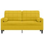 vidaXL Canapé 2 places avec oreillers décoratifs jaune 140 cm velours