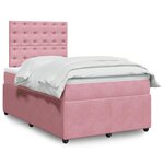 vidaXL Sommier à lattes de lit avec matelas rose 120x190 cm velours