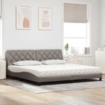 vidaXL Lit avec matelas taupe 200x200 cm tissu
