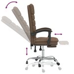 vidaXL Fauteuil de massage inclinable de bureau Marron Tissu