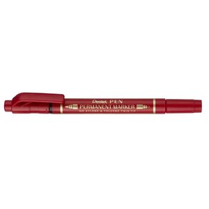 Marqueur permanent Pen double pointe rouge x 12 PENTEL